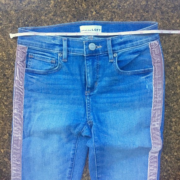 Loft Modern Skinny Pink Tuxedo Stripe Jean 24/00 - Picture 4 of 6